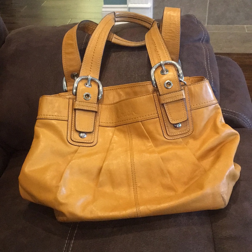 Mustard coach satchel